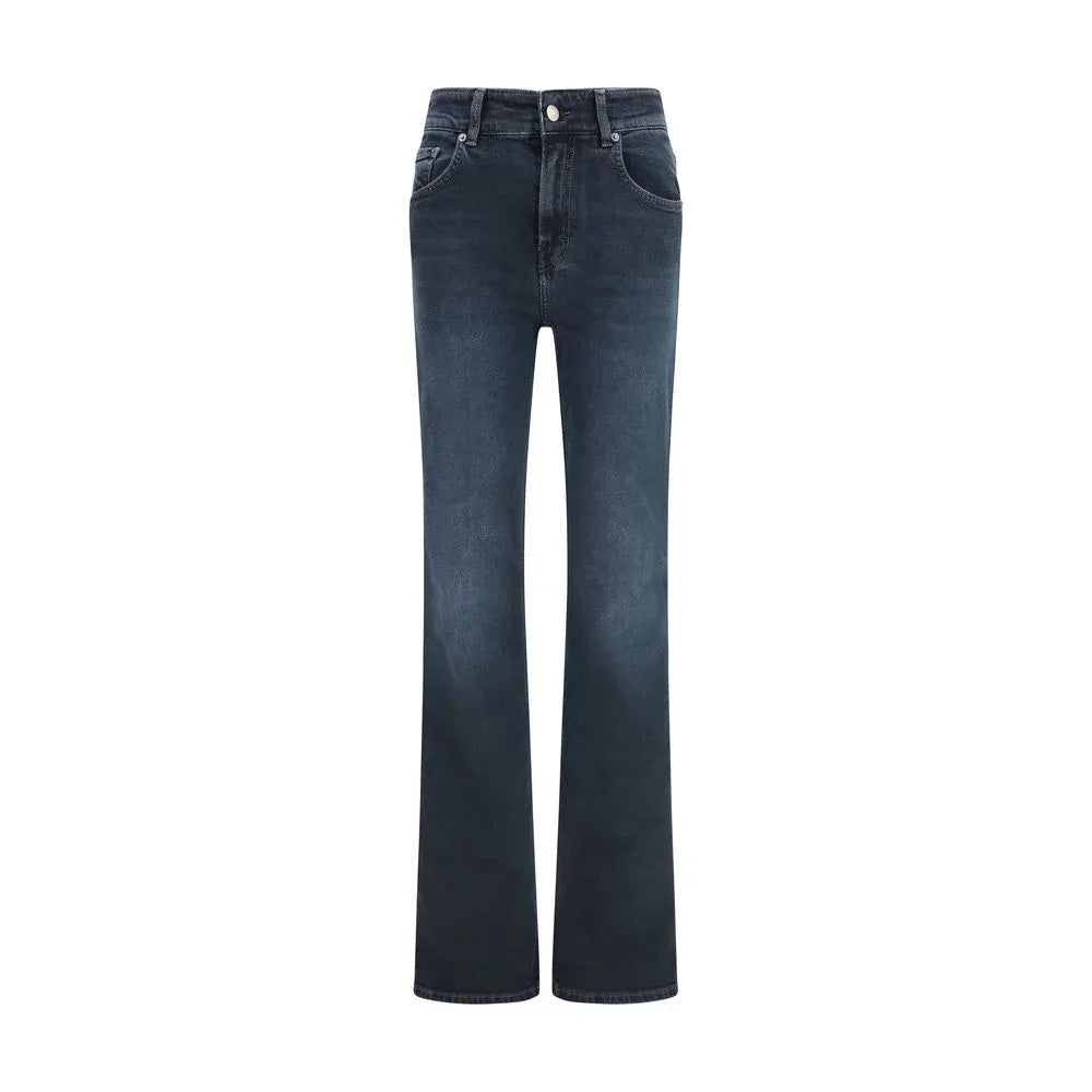 Haikure Blue Cotton Flared Jeans - Zeiniez