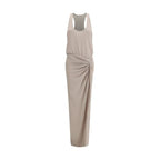The Andamane Gray Polyester Long Dress - Zeiniez