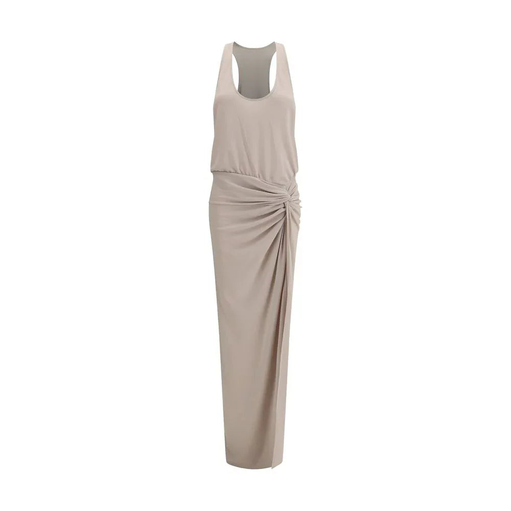 The Andamane Gray Polyester Long Dress - Zeiniez