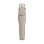 The Andamane Gray Polyester Long Dress - Zeiniez
