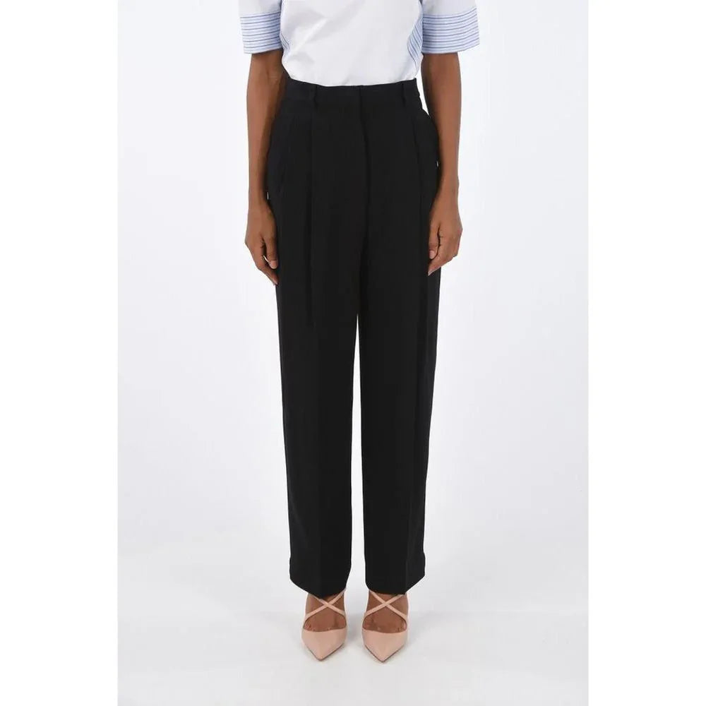 Tory Burch Black Acetate Casual Pants - Zeiniez