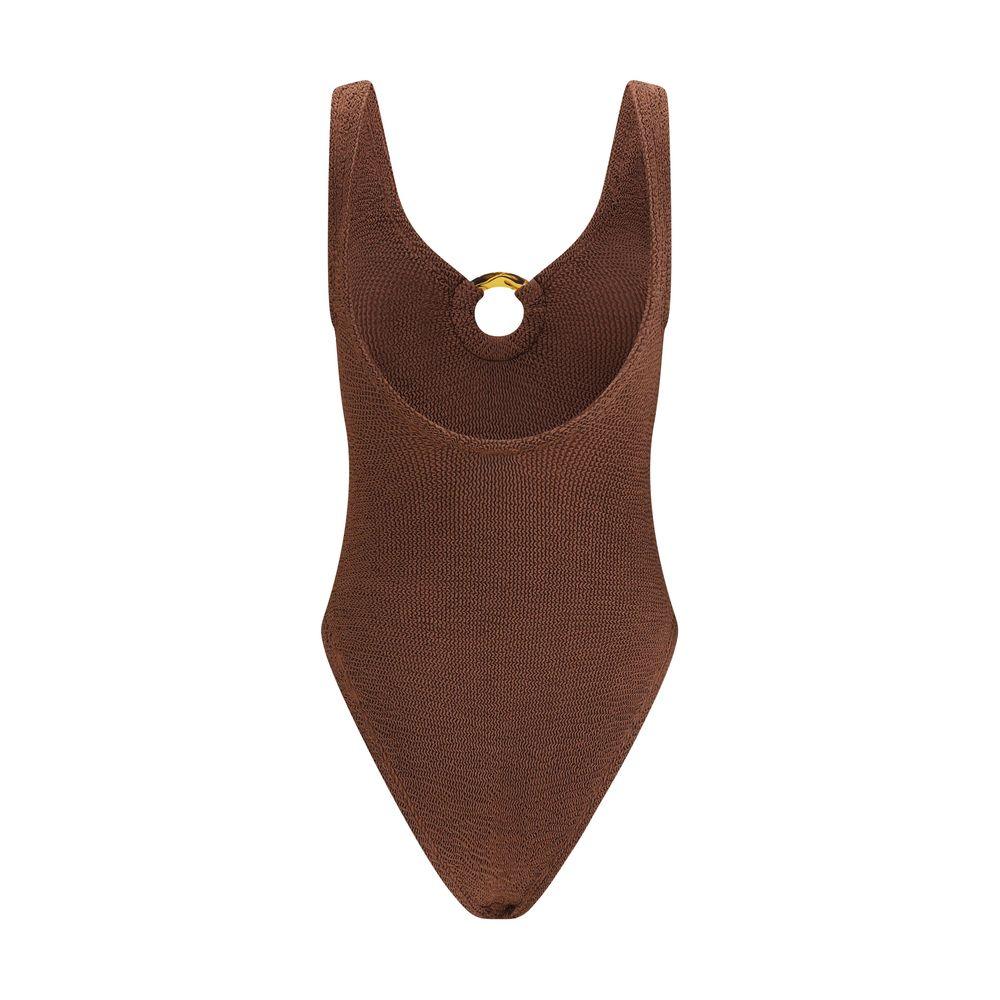 Hunza G Brown Polyamide One-Piece Swimsuit - Zeiniez