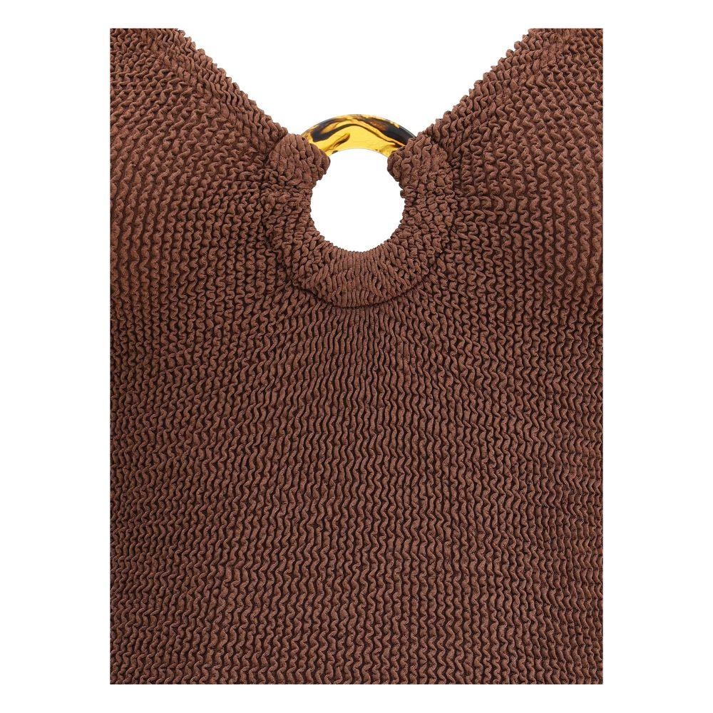 Hunza G Brown Polyamide One-Piece Swimsuit - Zeiniez