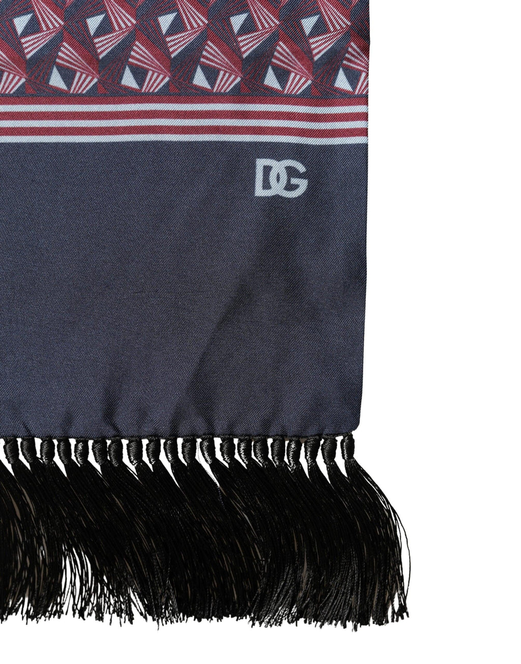 Dolce & Gabbana Multicolor Geometric Pattern Silk Fringe 142cm X 15cm Scarf - Zeiniez