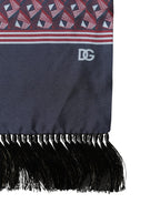 Dolce & Gabbana Multicolor Geometric Pattern Silk Fringe 142cm X 15cm Scarf - Zeiniez