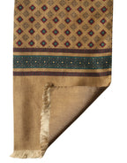 Dolce & Gabbana Brown Silk Geometric Pattern Fringe 132cm X 16cm Scarf - Zeiniez