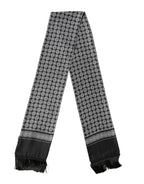 Dolce & Gabbana Black White Silk Geometric Neck Wrap 142cm X 15cm Scarf - Zeiniez