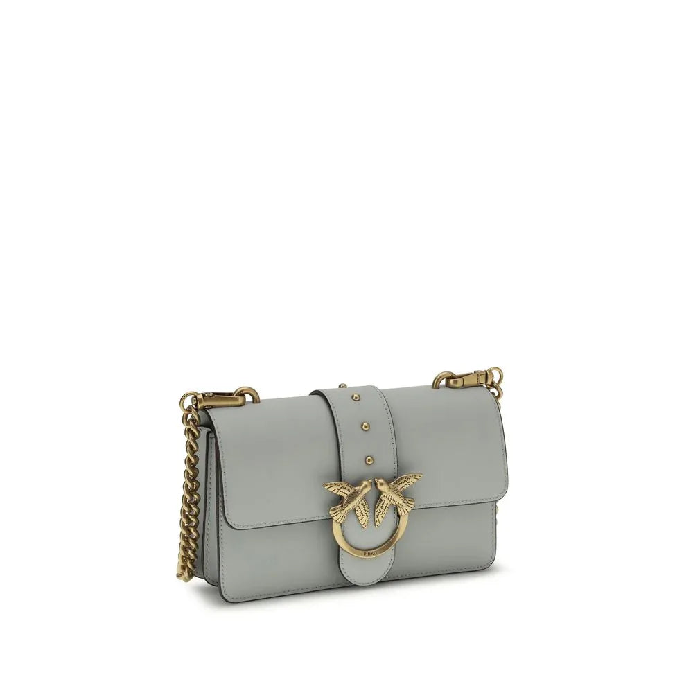PINKO Gray Calf Leather Bos Taurus Shoulder Bag - Zeiniez