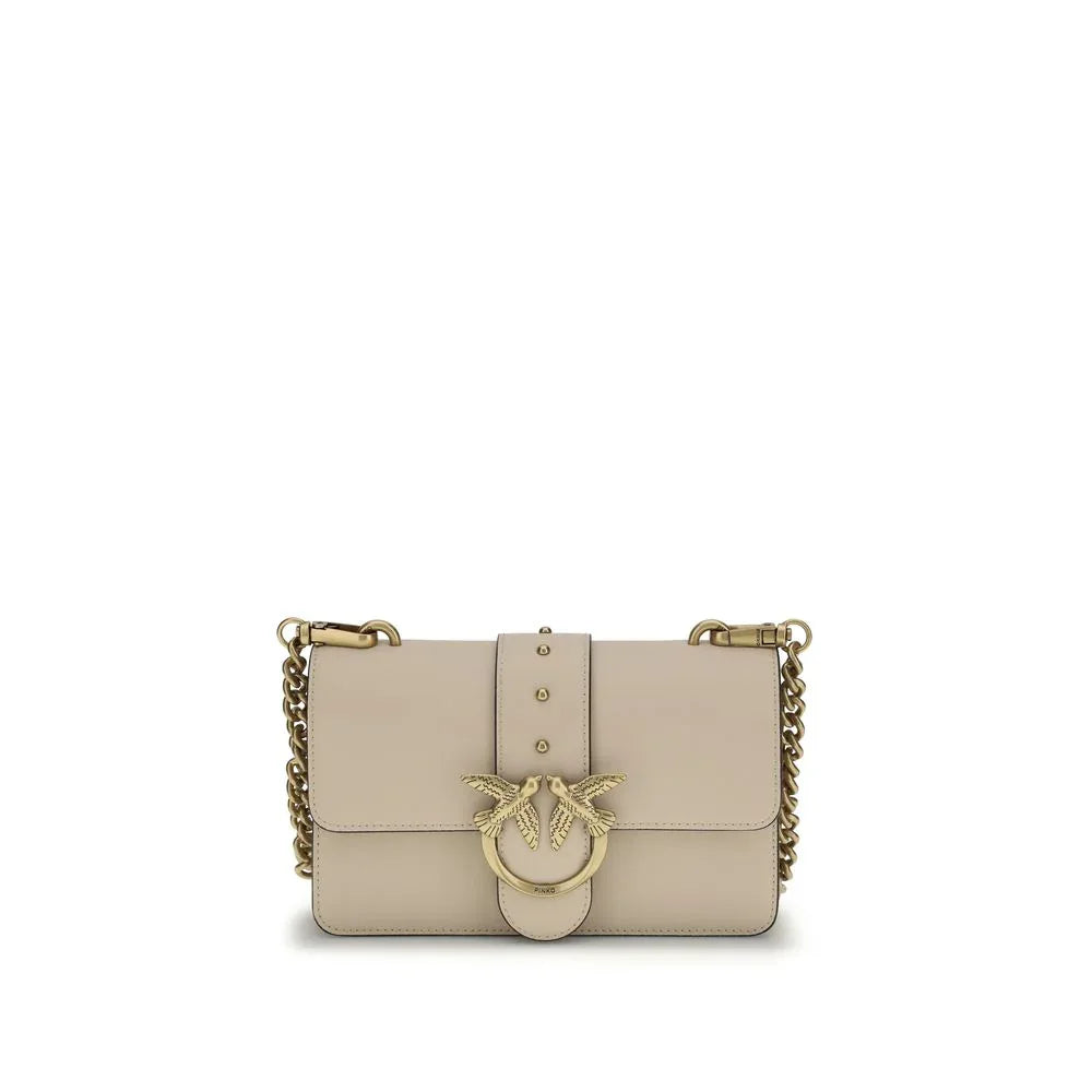 PINKO Beige Calf Leather Bos Taurus Shoulder Bag - Zeiniez