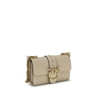 PINKO Beige Calf Leather Bos Taurus Shoulder Bag - Zeiniez