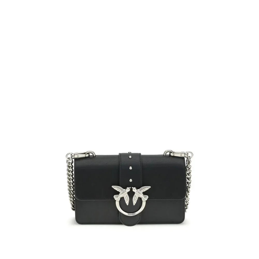 PINKO Black Calf Leather Bos Taurus Shoulder Bag - Zeiniez