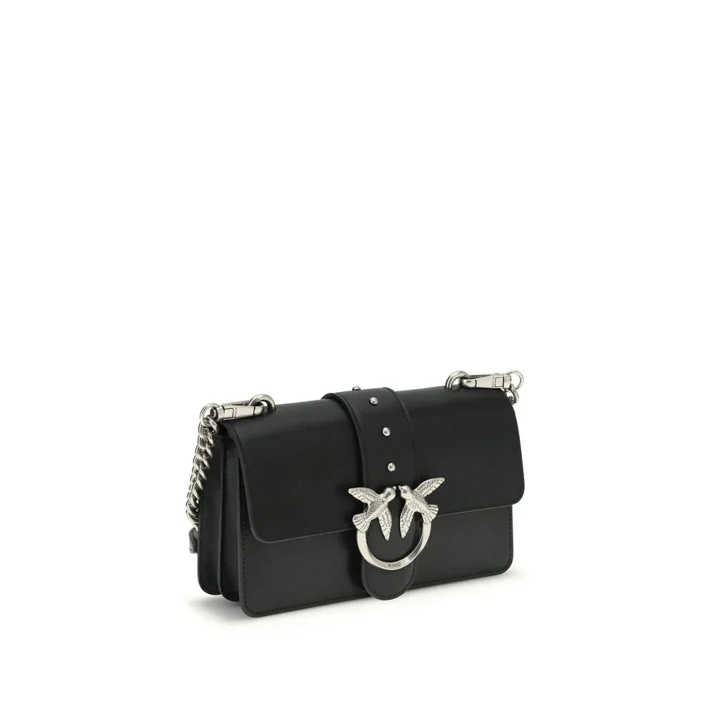 PINKO Black Calf Leather Bos Taurus Shoulder Bag - Zeiniez