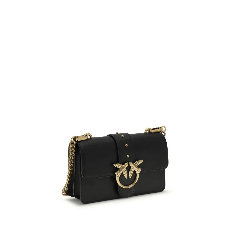 PINKO Black Calf Leather Bos Taurus Shoulder Bag - Zeiniez