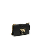 PINKO Black Calf Leather Bos Taurus Shoulder Bag - Zeiniez