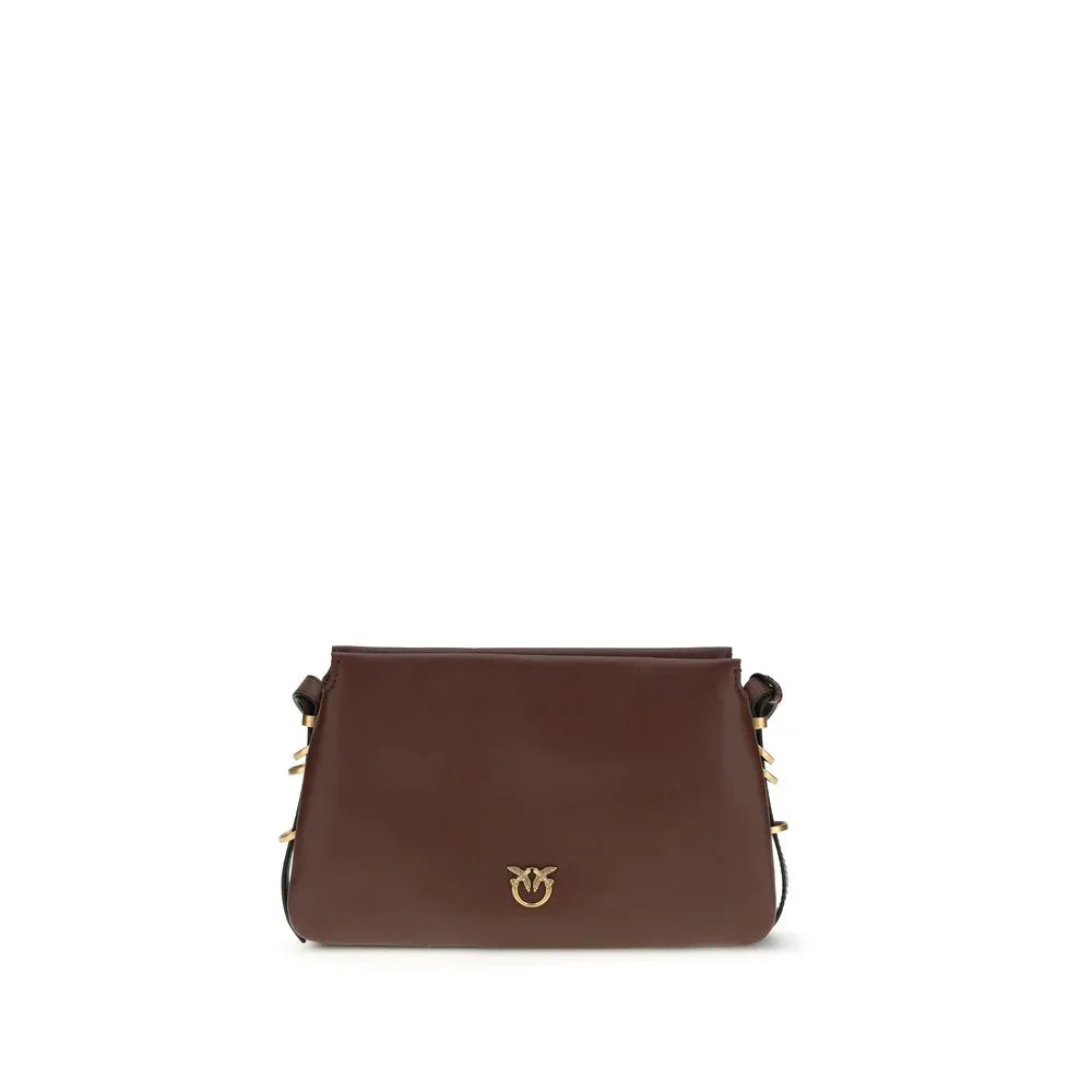PINKO Brown Calf Leather Bos Taurus Shoulder Bag - Zeiniez