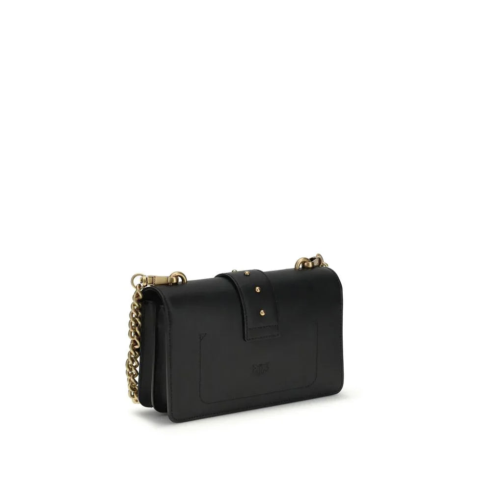 PINKO Black Calf Leather Bos Taurus Shoulder Bag - Zeiniez