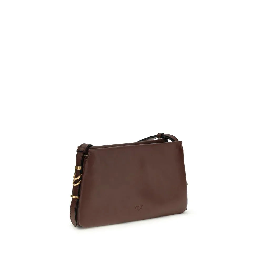 PINKO Brown Calf Leather Bos Taurus Shoulder Bag - Zeiniez