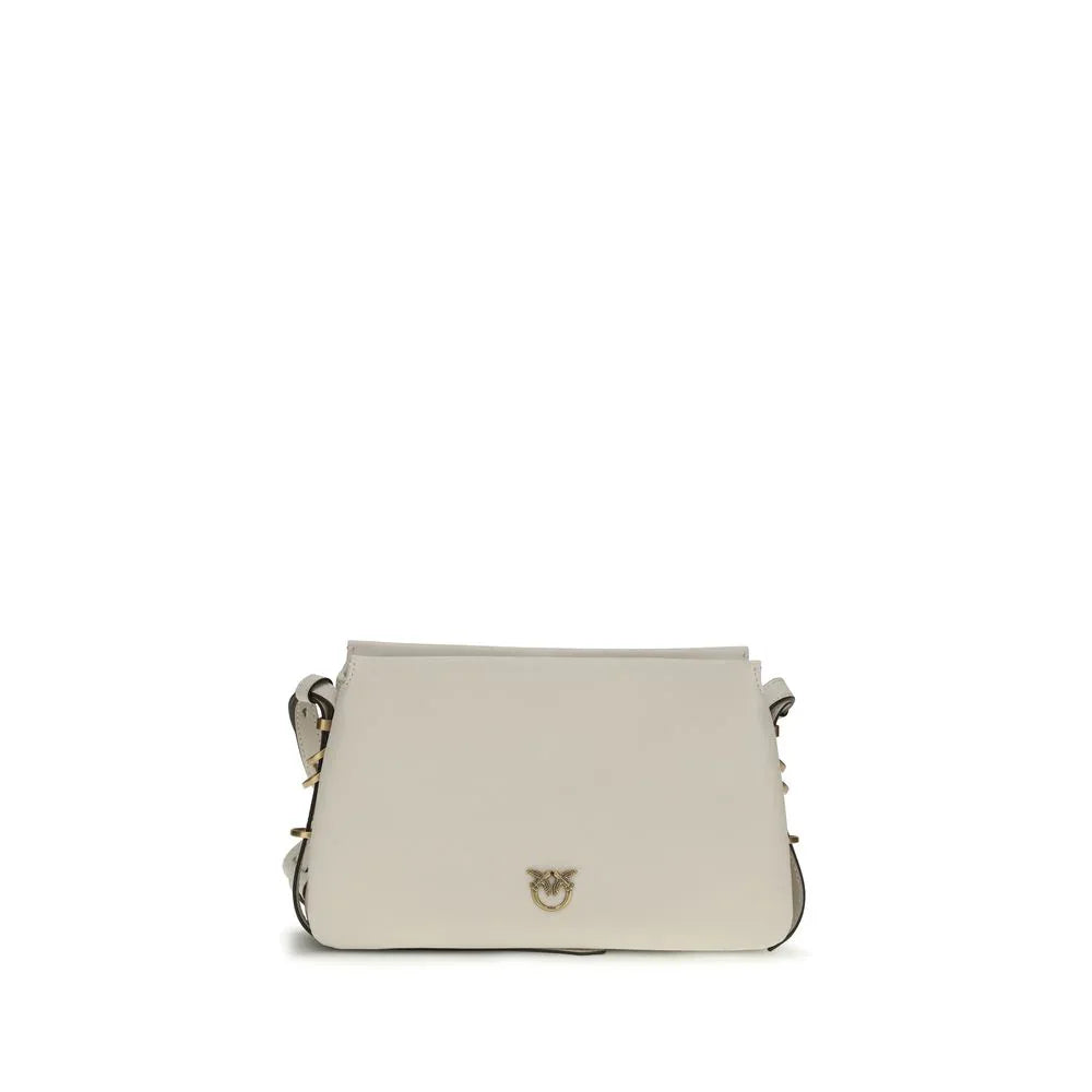 PINKO White Calf Leather Bos Taurus Shoulder Bag - Zeiniez