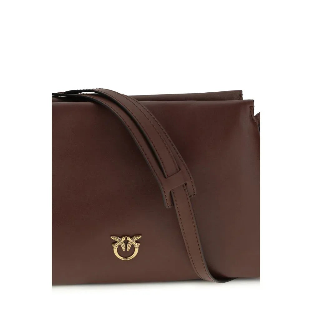 PINKO Brown Calf Leather Bos Taurus Shoulder Bag - Zeiniez