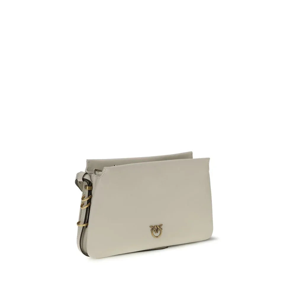 PINKO White Calf Leather Bos Taurus Shoulder Bag - Zeiniez