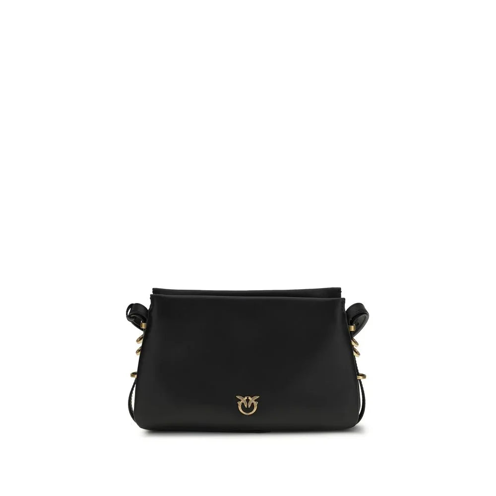 PINKO Black Calf Leather Bos Taurus Shoulder Bag - Zeiniez