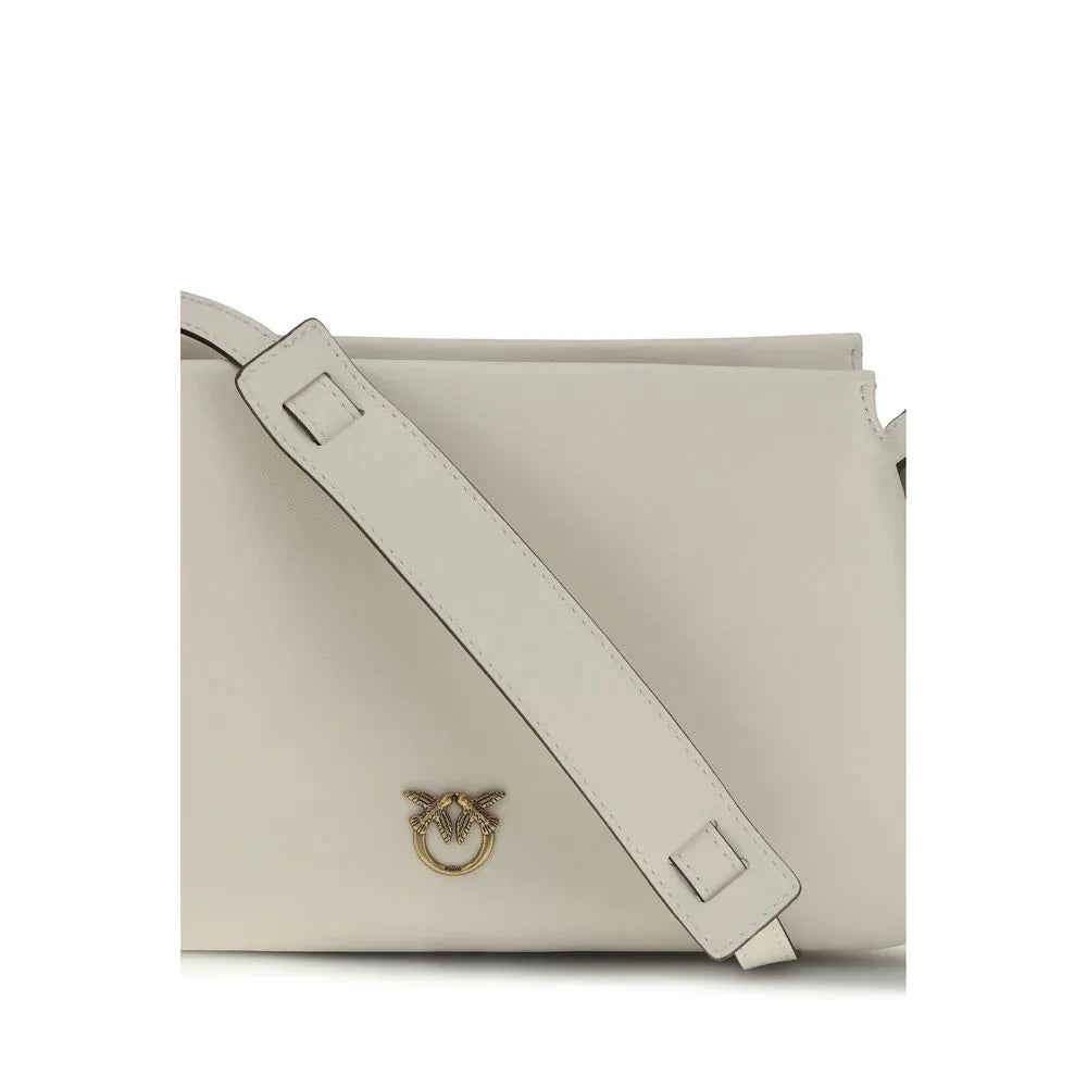 PINKO White Calf Leather Bos Taurus Shoulder Bag - Zeiniez