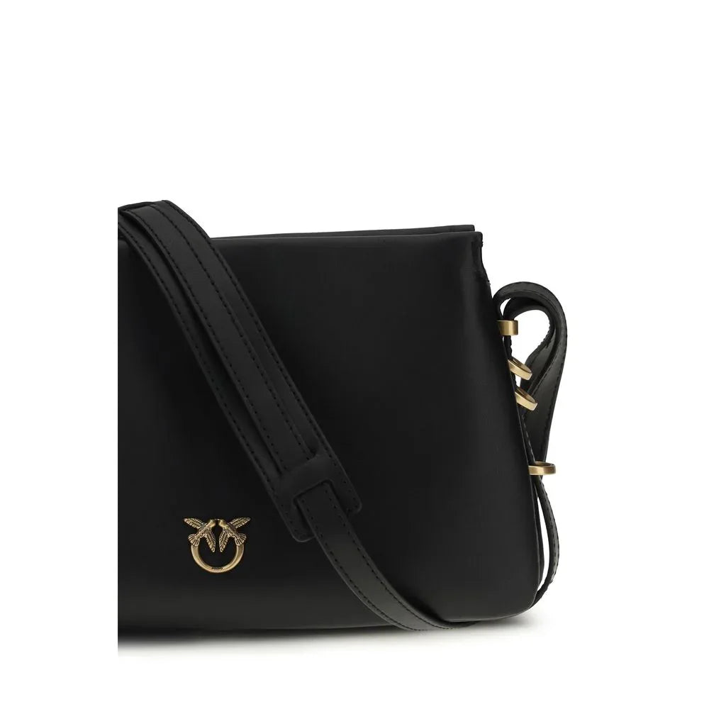 PINKO Black Calf Leather Bos Taurus Shoulder Bag - Zeiniez