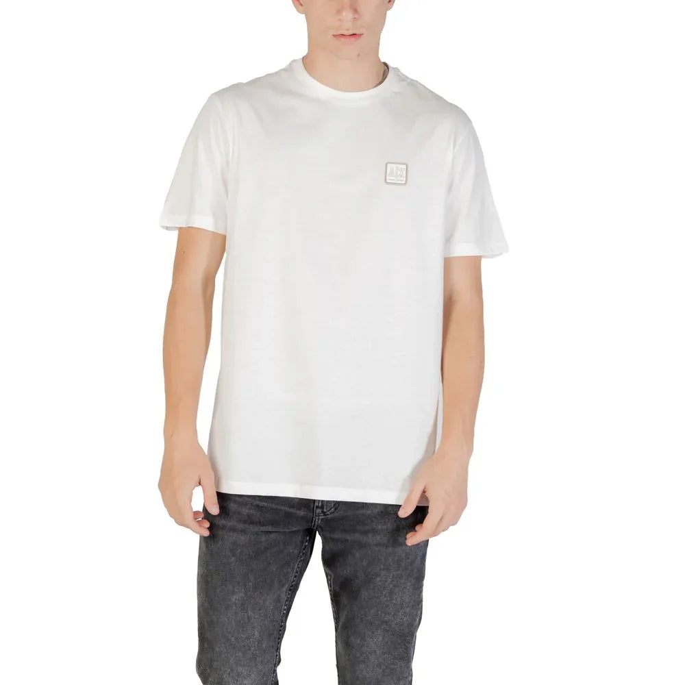 Armani Exchange White Cotton T-Shirt - Zeiniez