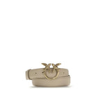 PINKO Beige Calf Leather Bos Taurus Belt - Zeiniez