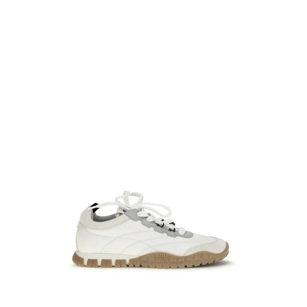 Miu Miu White Polyamide Athletic Sneakers - Zeiniez