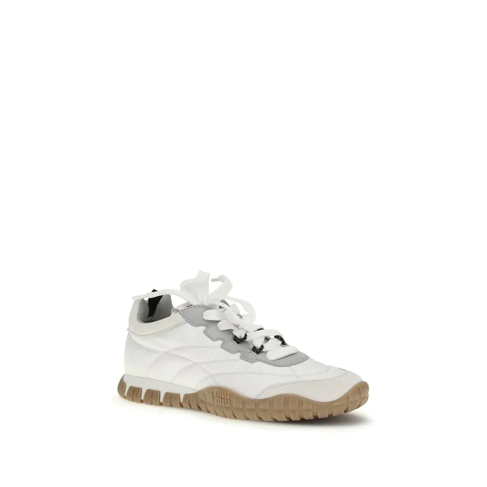 Miu Miu White Polyamide Athletic Sneakers - Zeiniez