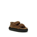 Moon Boot Brown Calf Leather Bos Taurus Slippers - Zeiniez