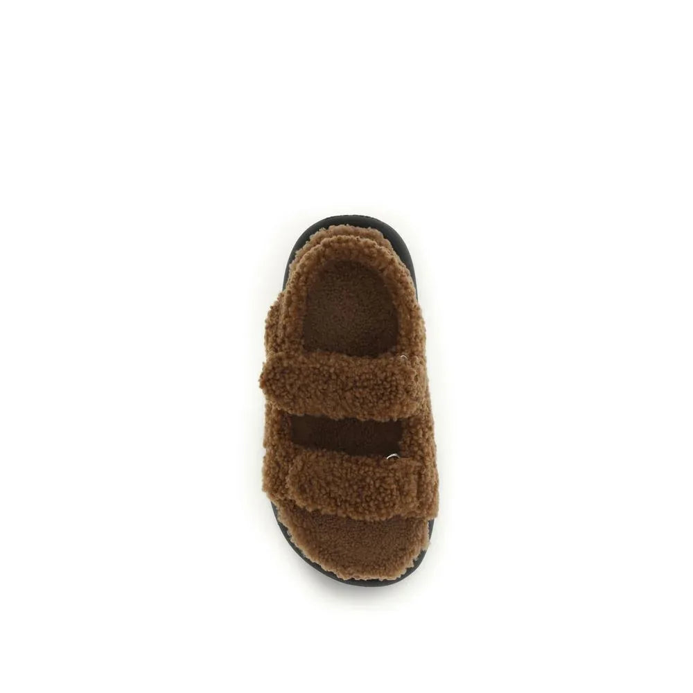 Moon Boot Brown Calf Leather Bos Taurus Slippers - Zeiniez