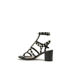 Valentino Garavani Black Calf Leather Bos Taurus Platform Sandals - Zeiniez