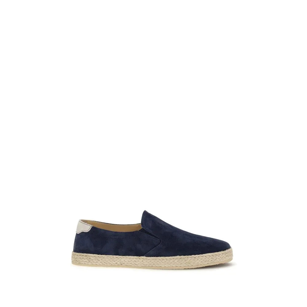 Brunello Cucinelli Blue Calf Leather Bos Taurus Espadrilles - Zeiniez