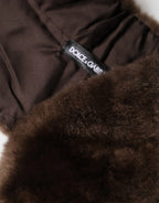 Dolce & Gabbana Brown Fur Shoulder Collar Neck Wrap 60cm x 14cm Scarf - Zeiniez