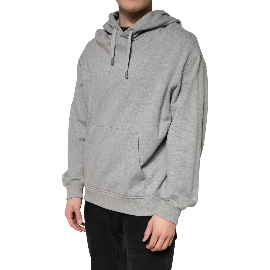 Dolce & Gabbana Gray Cotton Hooded Sweatshirt Sweater - Zeiniez