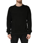 Dolce & Gabbana Sweater Black Cotton Crewneck Sweatshirt - Zeiniez