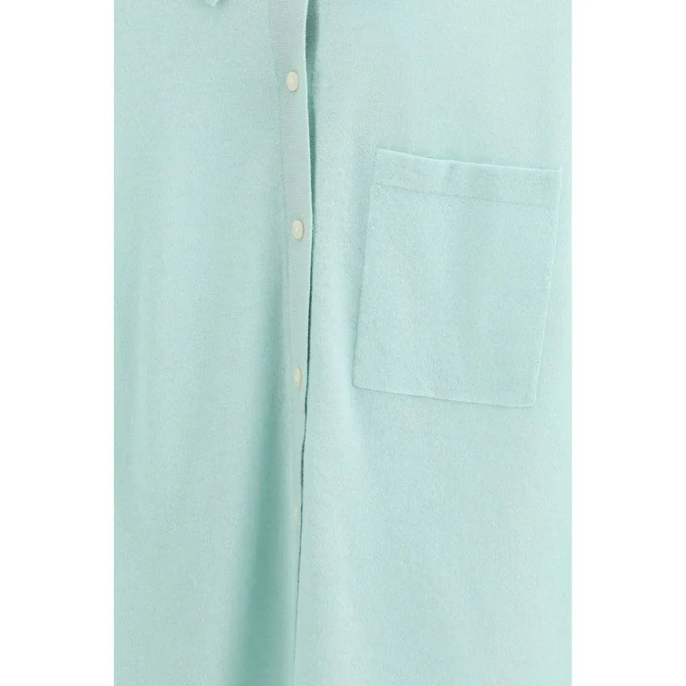 Guest in Residence Blue Cashmere Dress Shirt - Zeiniez