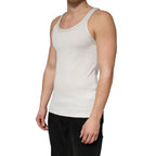 Dolce & Gabbana Gray Cotton Ribbed Sleeveless Tank Top T-shirt - Zeiniez