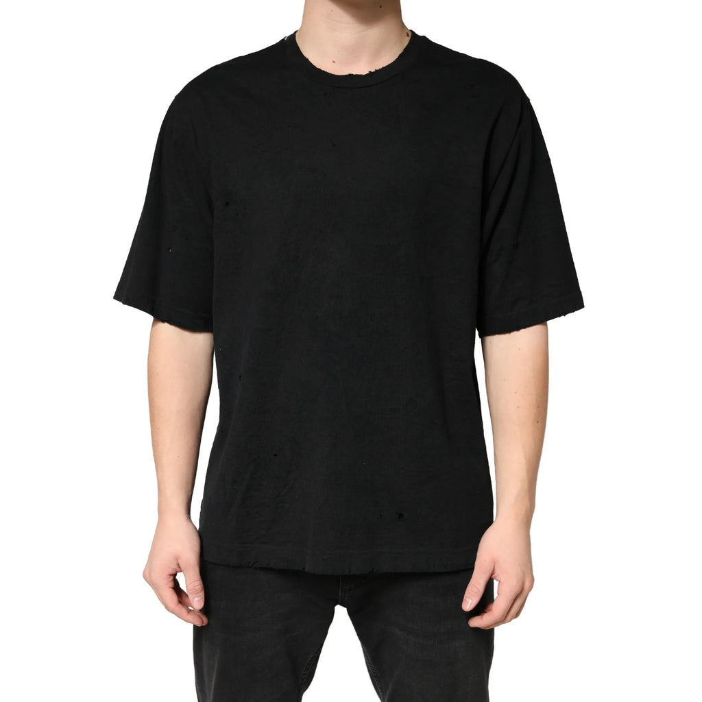 Dolce & Gabbana Black Cotton Crewneck Short Sleeve T-Shirt - Zeiniez