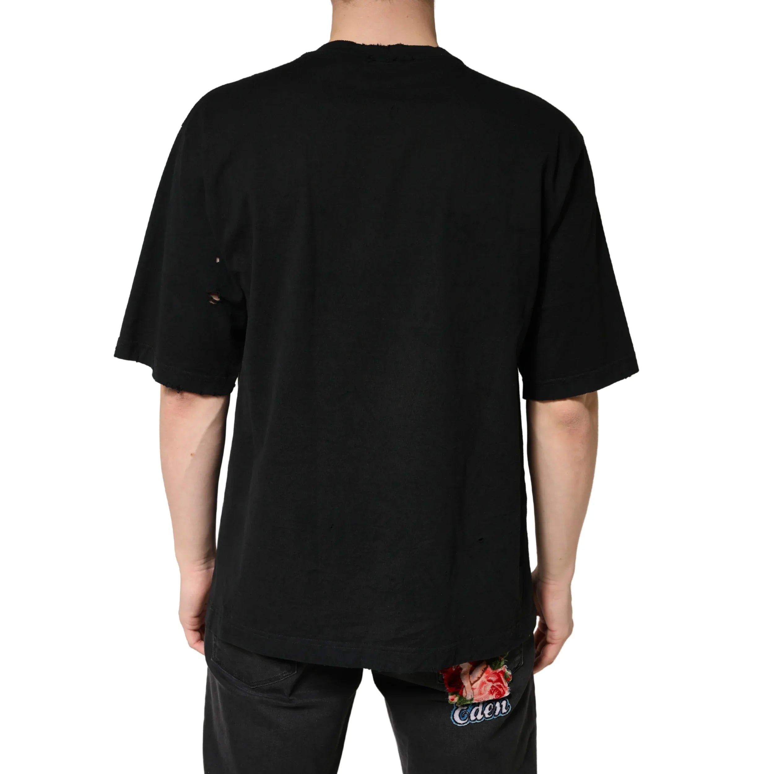Dolce & Gabbana Black Cotton Crewneck Short Sleeve T-Shirt - Zeiniez