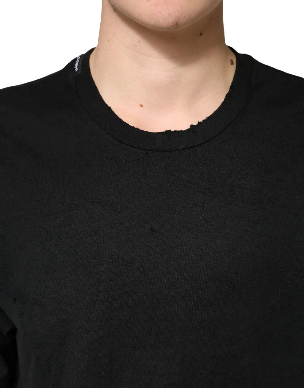 Dolce & Gabbana Black Cotton Crewneck Short Sleeve T-Shirt - Zeiniez
