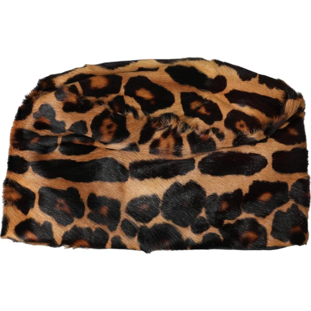 Dolce & Gabbana Brown Leopard Fur Women Bucket Capello Hat - Zeiniez