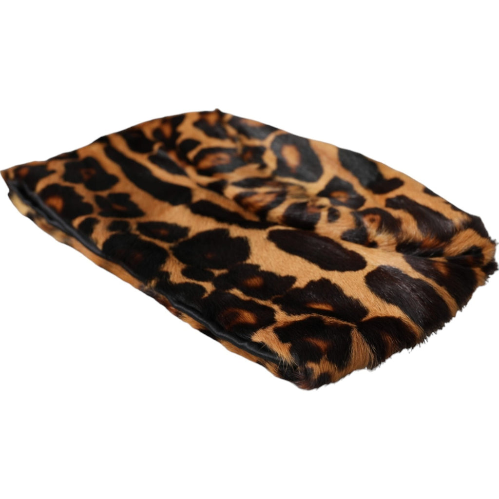 Dolce & Gabbana Brown Leopard Fur Women Bucket Capello Hat