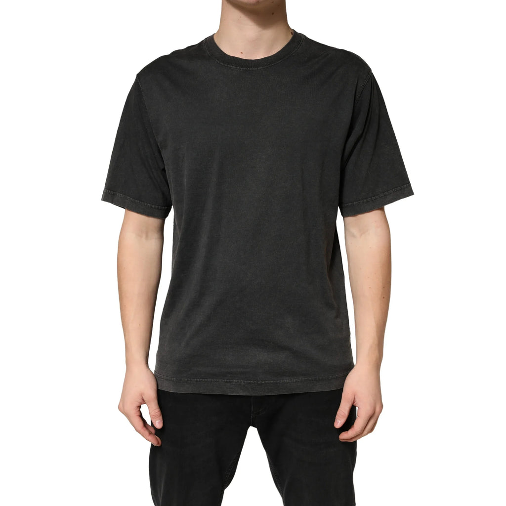 Dolce & Gabbana Black Cotton Crewneck Short Sleeve T-Shirt - Zeiniez