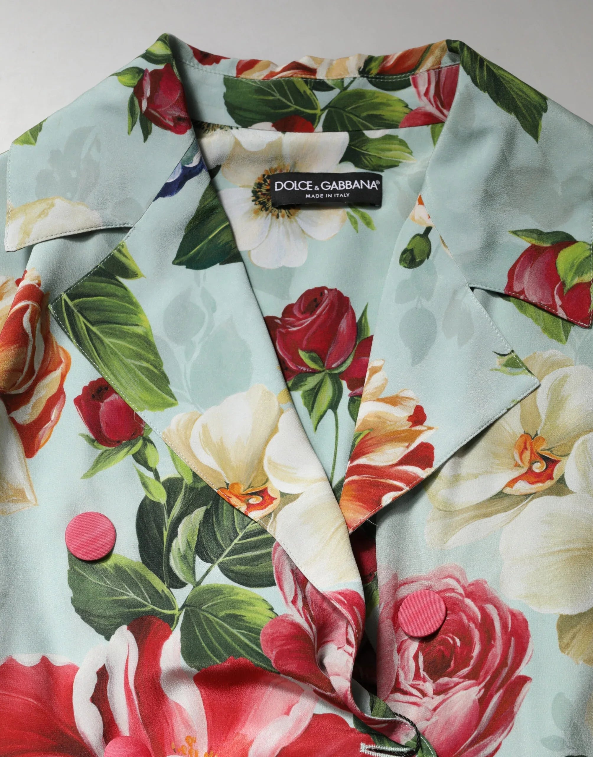 Dolce & Gabbana Green Floral Silk Wrap Midi Long Sleeve Dress - Zeiniez