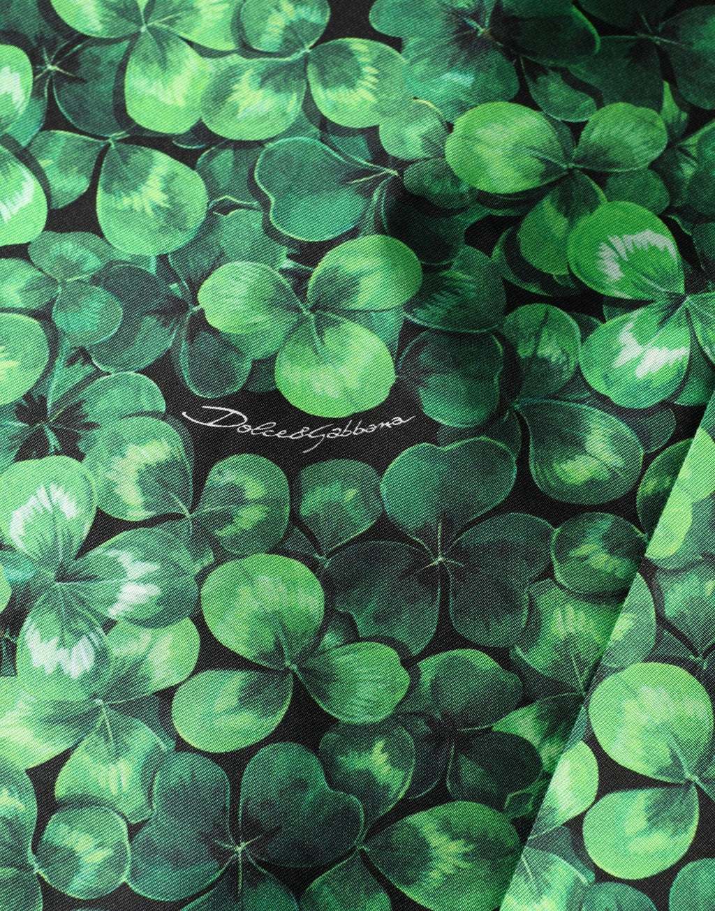 Dolce & Gabbana Green Clover Print Sleeveless A-Line Dress - Zeiniez