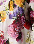 Dolce & Gabbana Multicolor Floral Cotton Longsleeves Midi Dress - Zeiniez