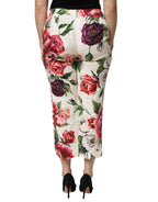 Dolce & Gabbana Multicolor Rose Floral Cropped Trousers Pants - Zeiniez